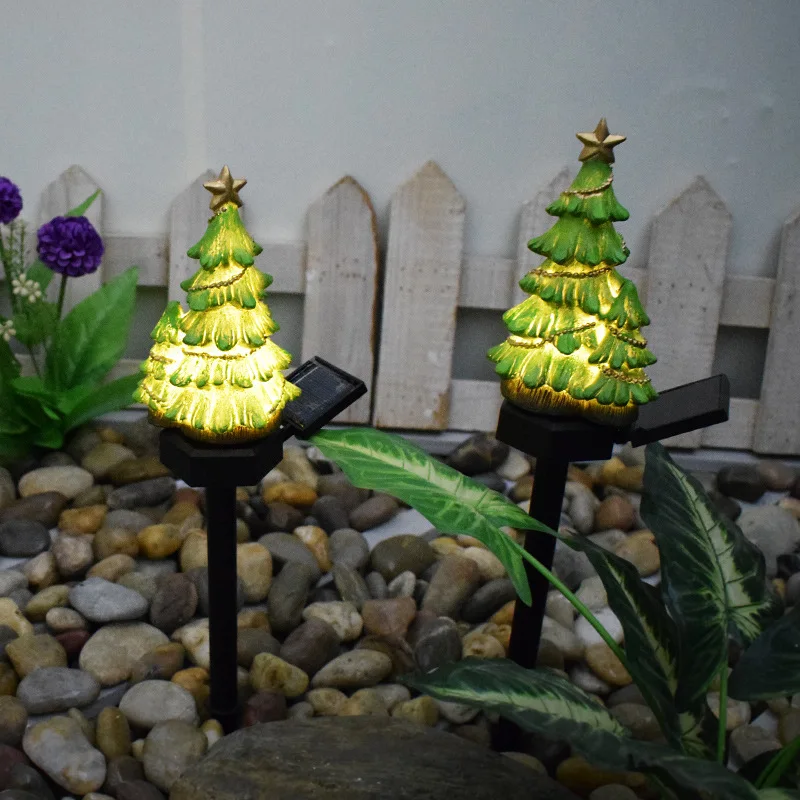 

Solar Outdoor Christmas Trees Lamps Waterproof Sunproof Courtyard Balconies Gardens Terraces Resin Decorative Lawns Night Lights