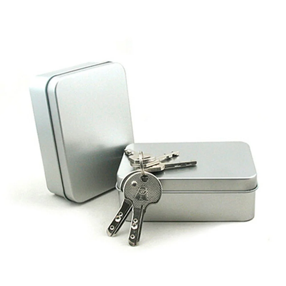 

24pcs Mini Metal Tin Box Rectangular Empty Containers For Candy Mints Storage Travel Portable Gift Packaging Case Silver