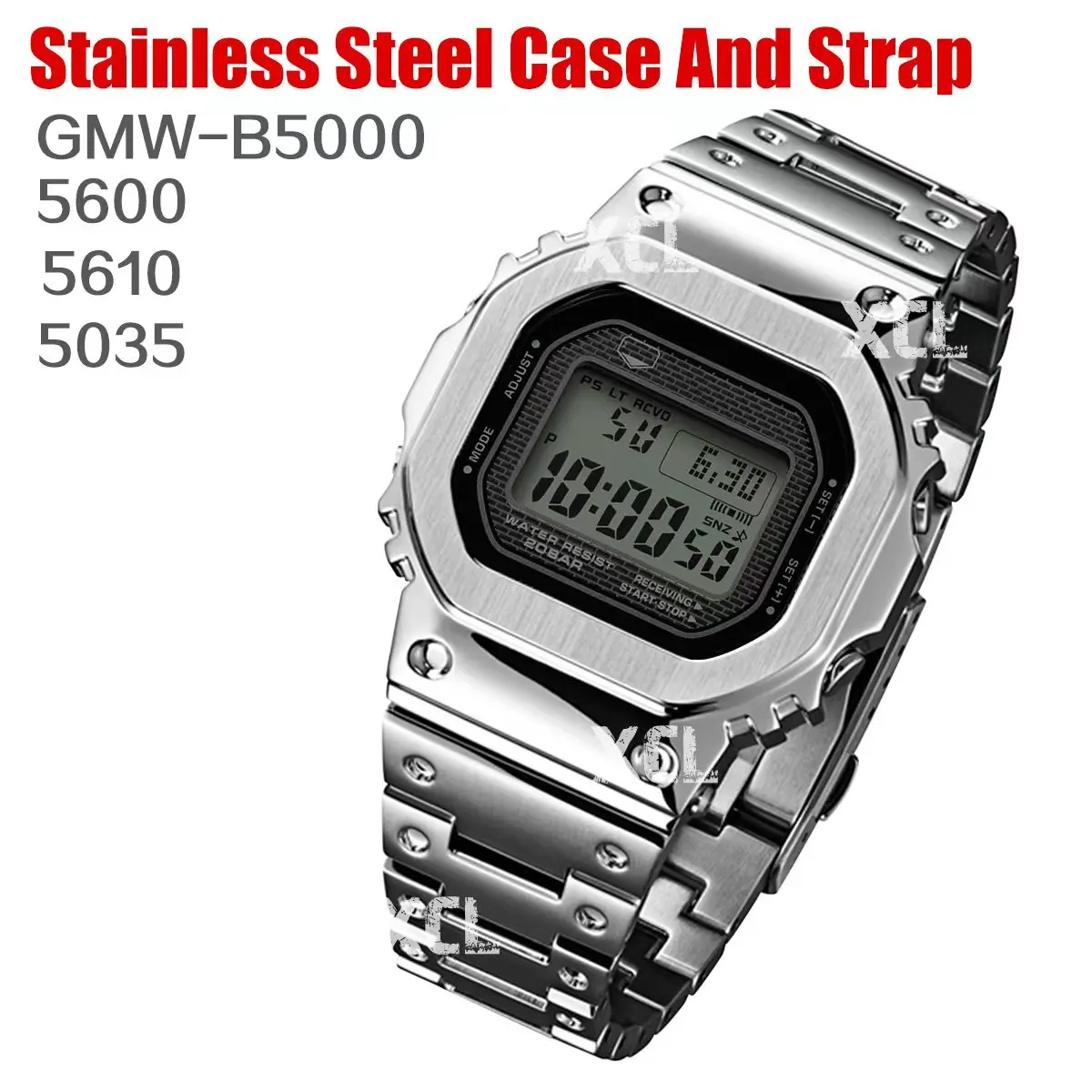

Stainless Steel DW5600 GMWB5000 GWB5600 G5600E GWM5610 GW5000 Mecha Metal Bezel Mod Kit For Casioak Watch Case band With Tools