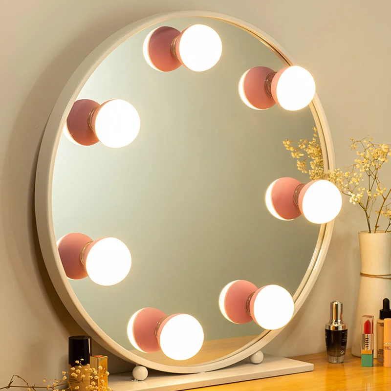 

LED Suction Cup Makeup Vanity Light Bulbs USB Rechargeable Wireless Touch Switch Stepless Dimming Mirror Lights for Dress Table