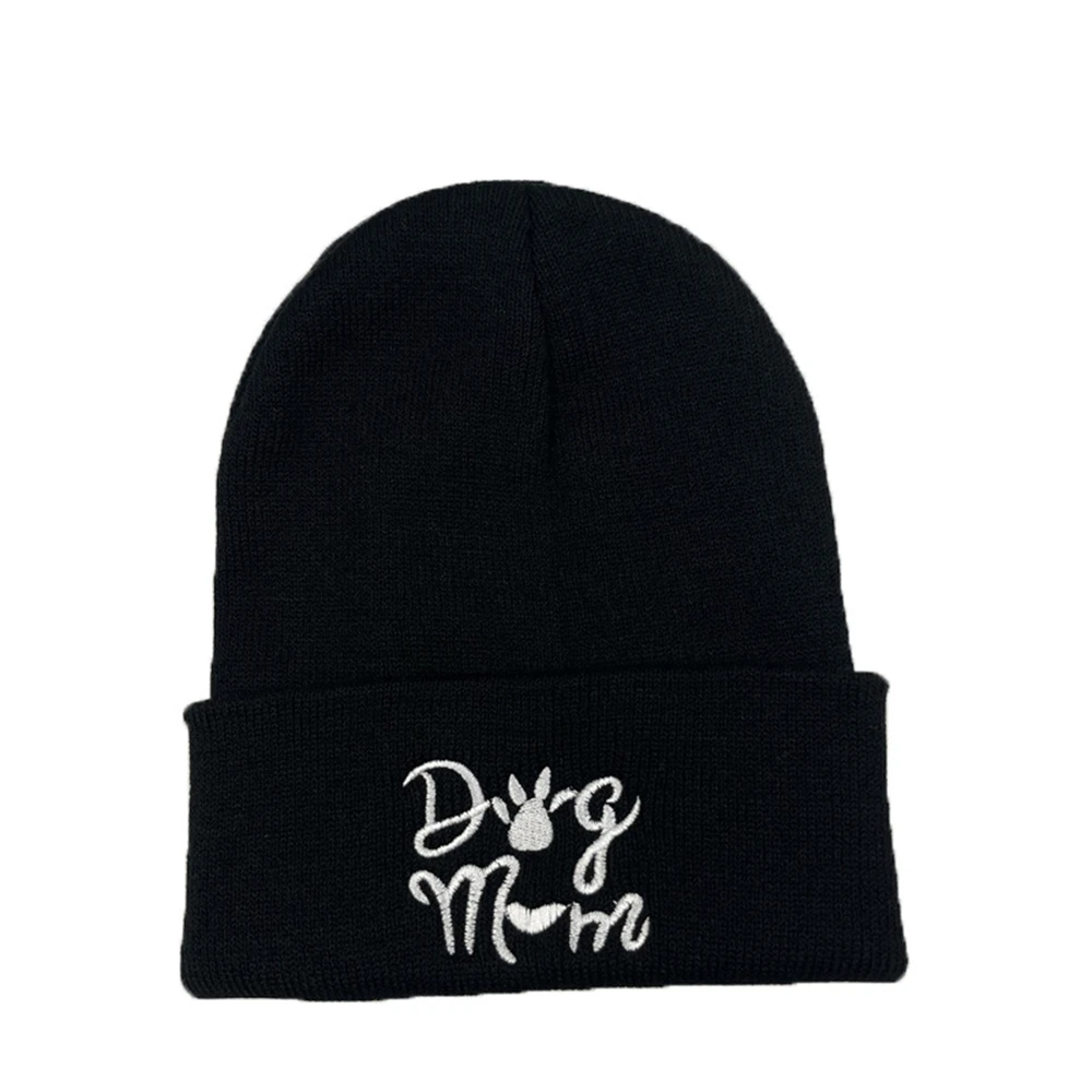 1pcs Dog Mom Letter Embroidered Knitted Hats Hip Hop Street Dancer Ski Beanies Hat Men's Women's Winter Warm Bonnets Casual Hats