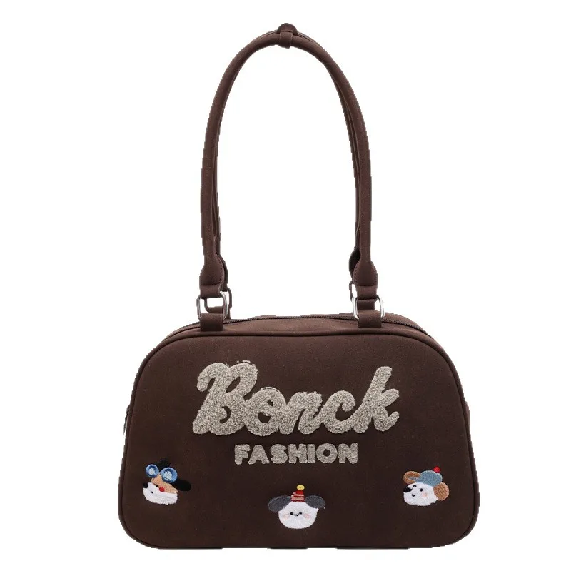 Hot-selling Korean version of cartoon cute embroidered handbag fashionable texture large capacity portable going out women's bag