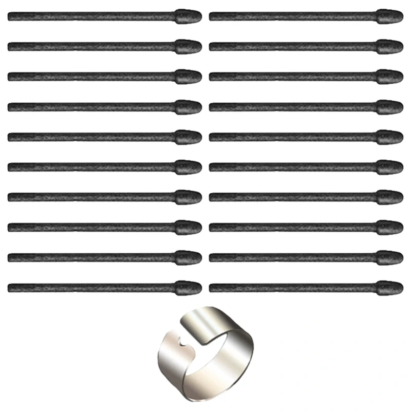 مجموعة أطراف اللباد مكونة من 20 قطعة مع مشبك قلم أسود لأجهزة اللمس الرائعة