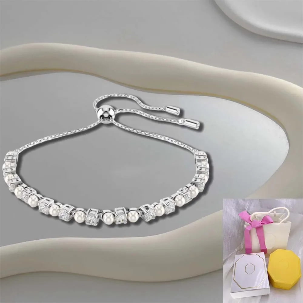 

new Matrix imitation crystal pearl circular cut white bracelet, personalized women's accessory gift Stone Crafts