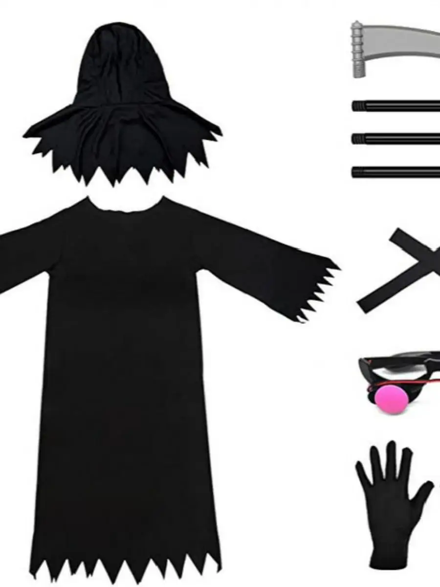 New Mystery Horror Costume loween Role-plang Clothes Boys Scythe Monster k Menger Ghost Death God Cosplay Clothes