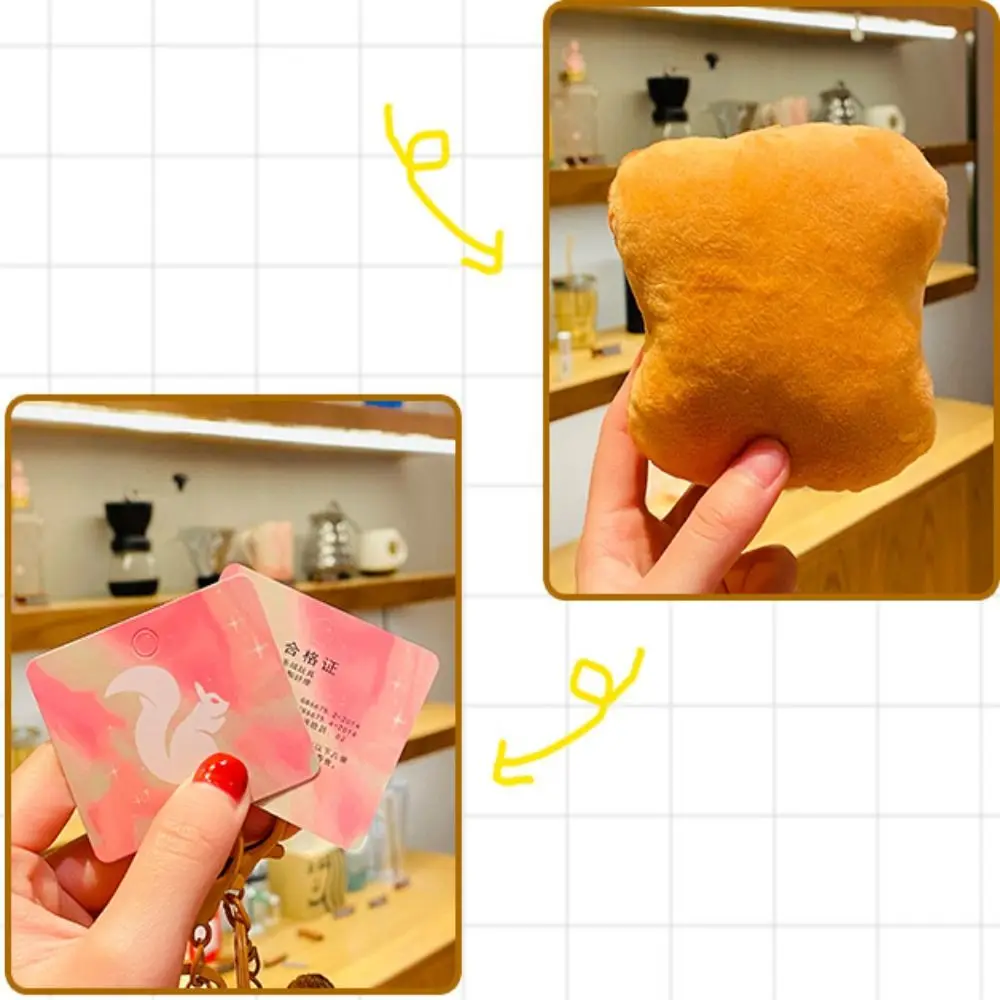 Cute Toast Shape Capybara Keychain Cartoon Creative Stuffed Toys Purse Soft Accessories Plush Doll Bag Pendant Gifts