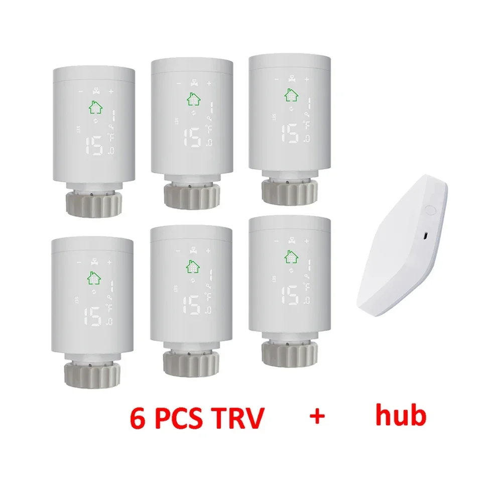 2022 New Arrival Tuya Smart WIFI Zigbee TRV Radiator Thermostat Valve Vertical Mounting App Control,Work with Alexa,Google Home