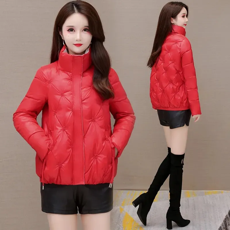 

Autumn Winter Parka Short Down Cotton Clothes Women New Fashion Stand Collar Jacket Casual Warm Coat Female Slim Outerwear G2822