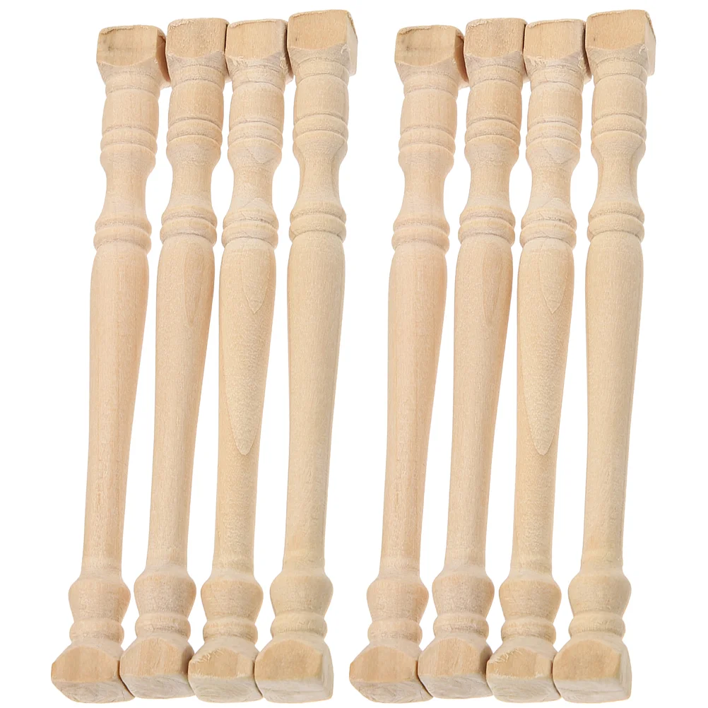 8 Pcs Roman Pillars Decorations Wood for House Mini Accessories Model Wooden Miniature Micro Landscape