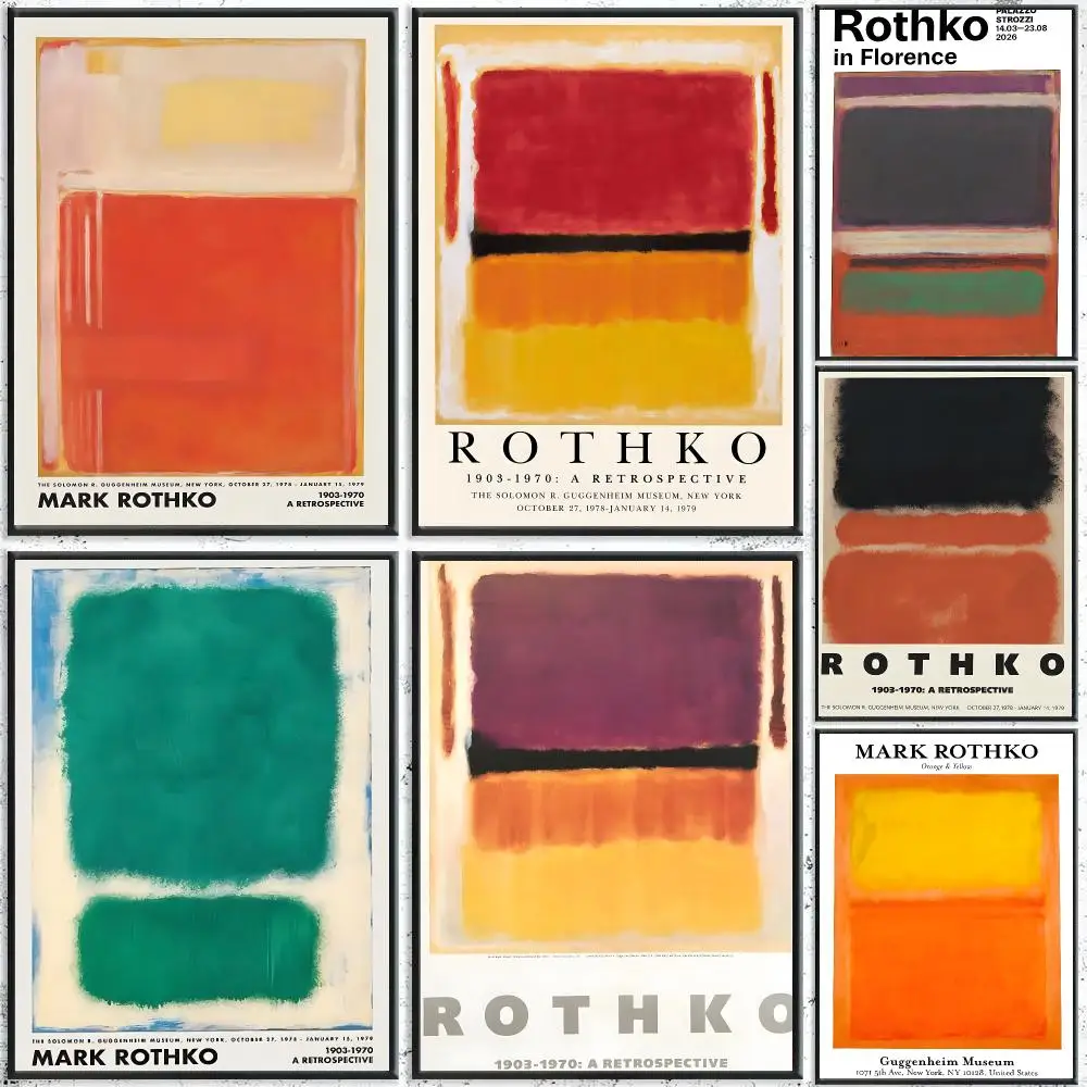 M-mark Rothko Artist Poster HD Waterproof Self-Adhesive Wall Art – Multi-Scene Use Top Gift Pick