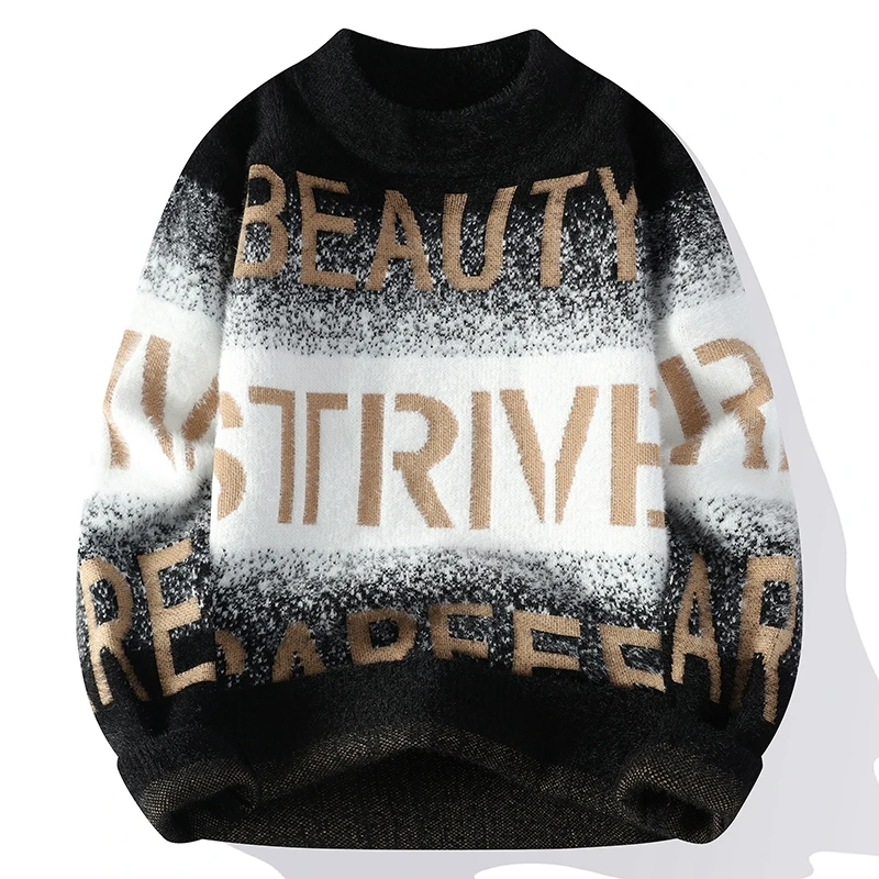 

Мужской свитшот Thiened f с высоким воротником, трикотаж, модный базовый слой, осень-зима, модный мужской трикотаж, экипаж Ne