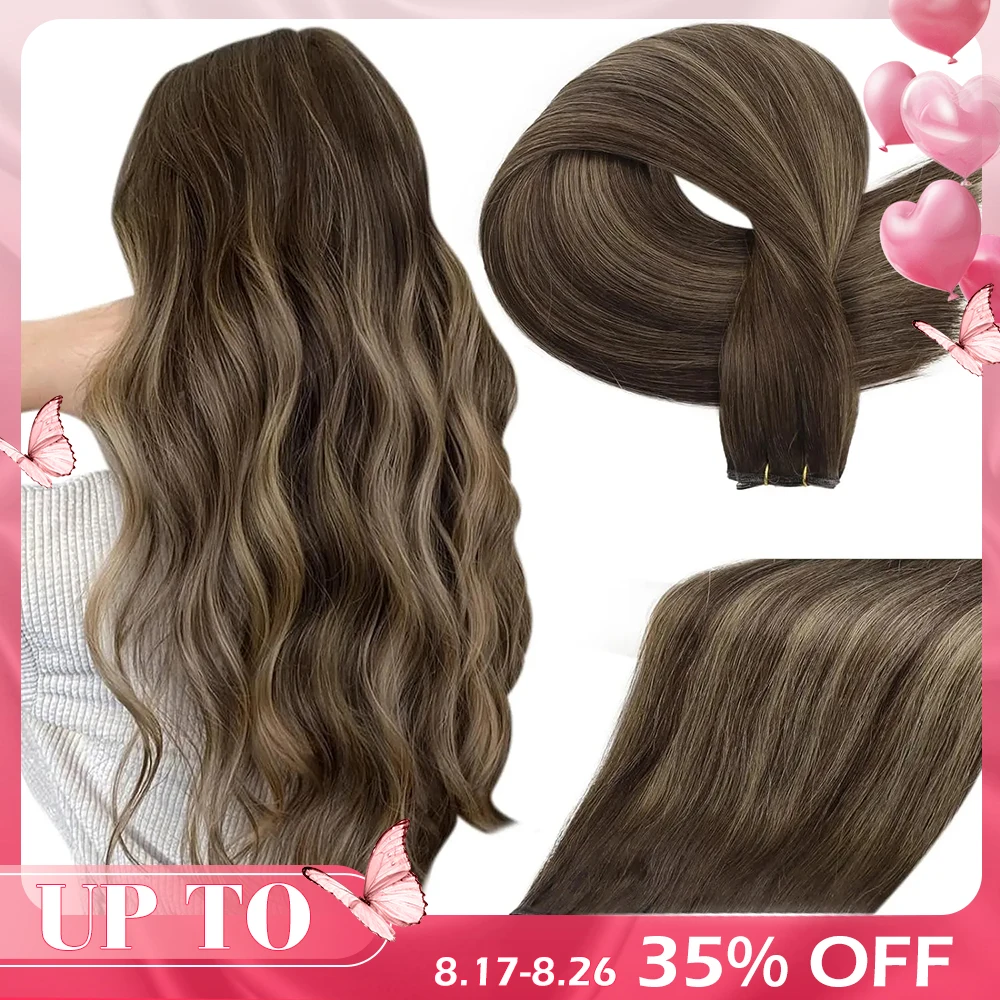 [NEW] Full Shine Genius Weft Hair Extensions 100% Remy Human Hair for Women Natural Invisble Hair Extensions Human Hair Bundles