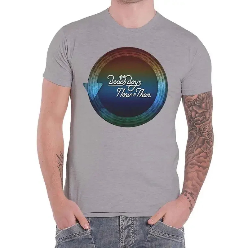 The Beach Boys T Shirt Now Then Time Capsule Band Logo New Official Mens Grey