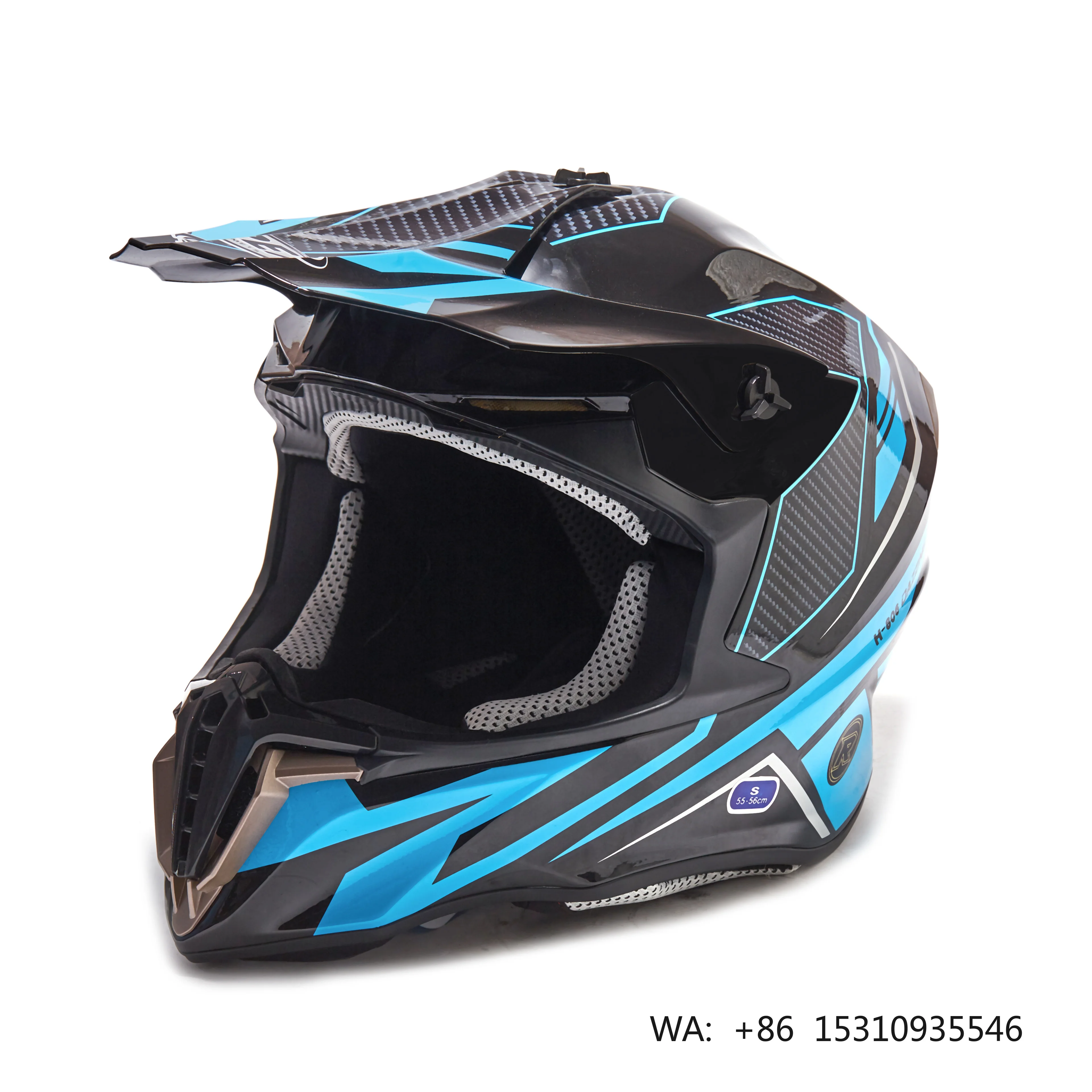 

ABS Unisex Motorcycle Helmets DOT ECE Certified Double Lens Detachable Lining Accessories Motorcycle Off-road Blue Helmet