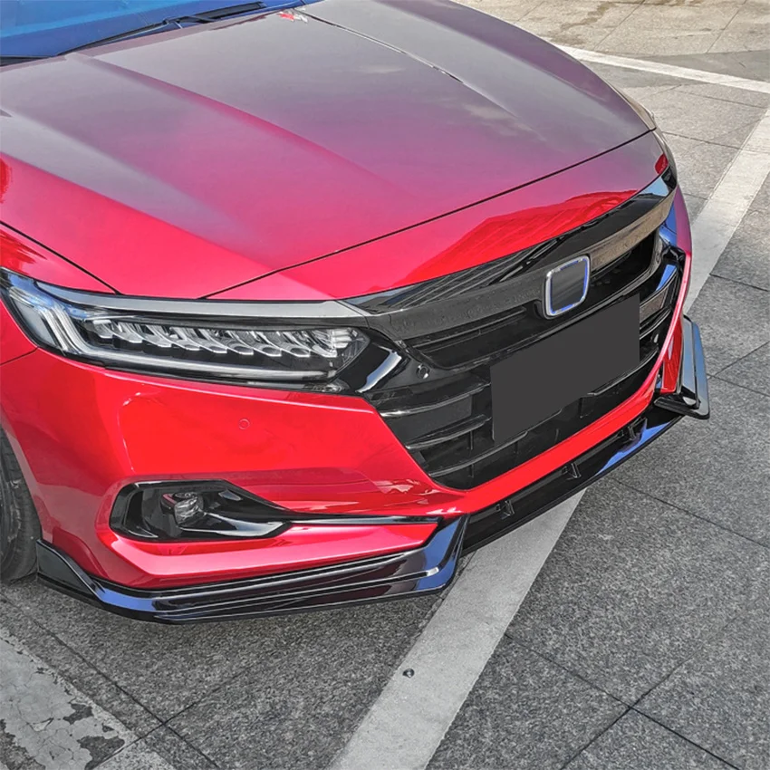 For 2022 Honda 10.5 th Accord Bright Black Front Bumper Spoiler Lip Lower Body Kit Diffuser Splitter Tuning Guard Lower Body Kit