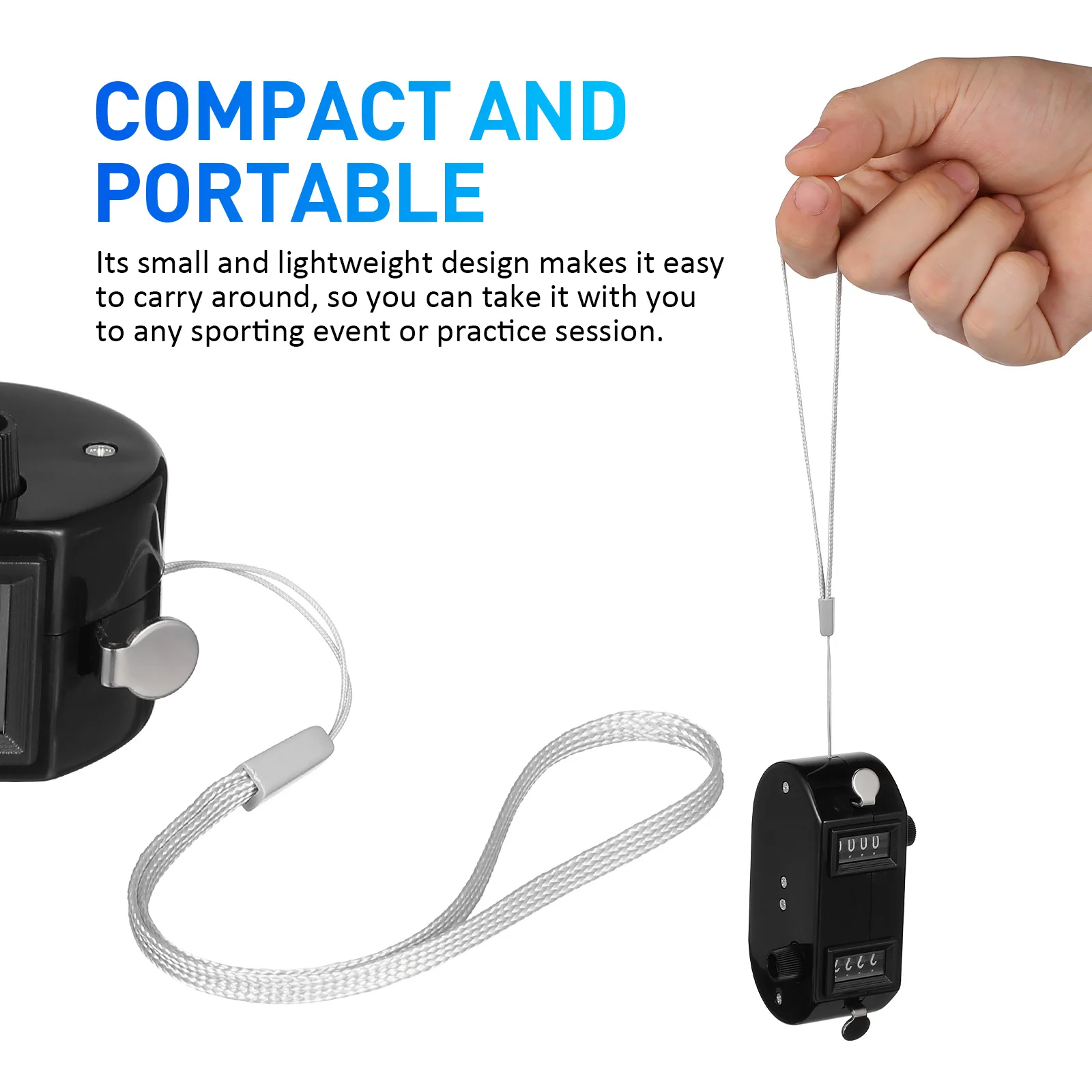 عداد مسجل مزدوج 4 أرقام عرض أسود ميكانيكي البيسبول جولف الملعب السكتة الدماغية الفرس العد الرياضي المحمول #3