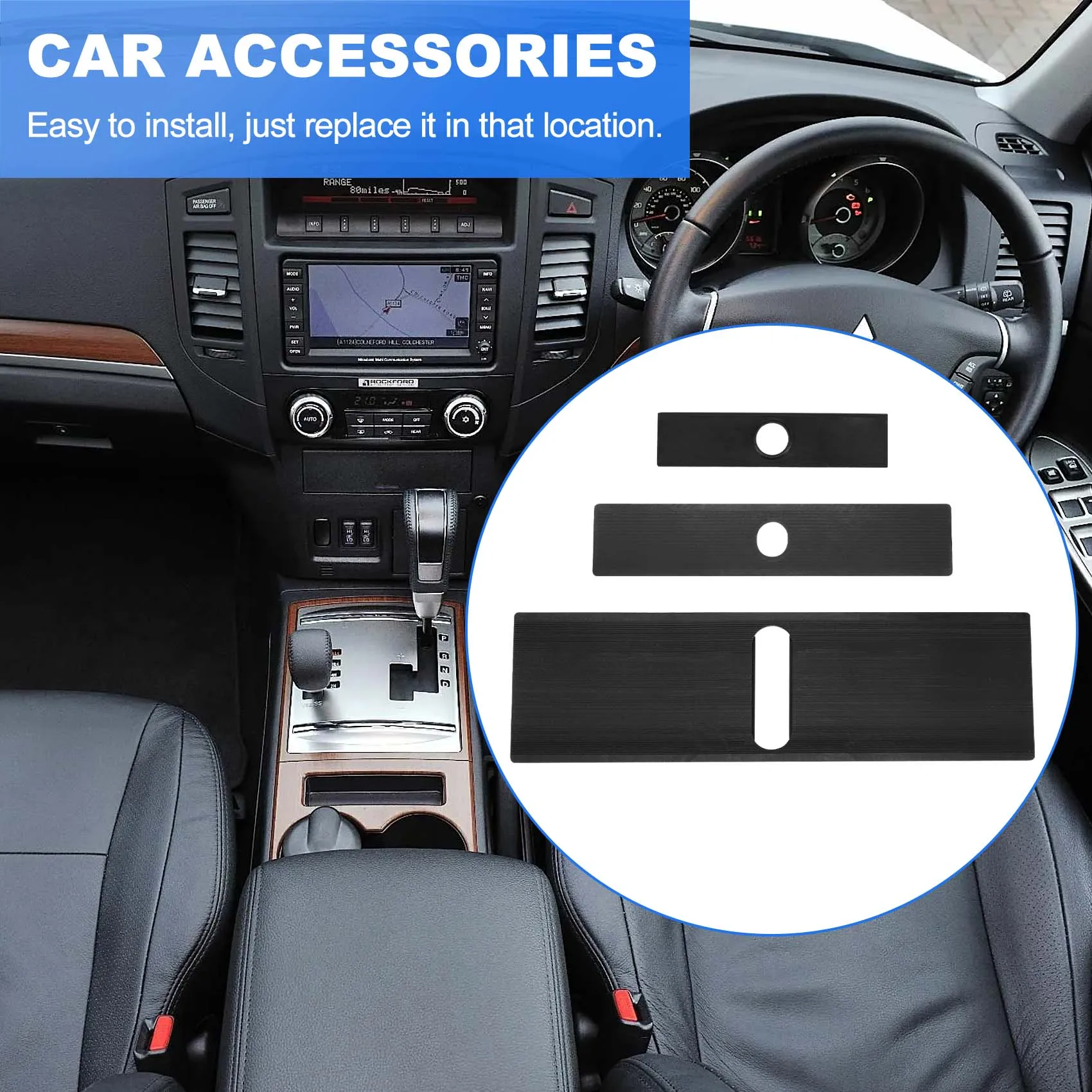 

Car Shift Panel Dust Cover Shift Lever Panel Trim Strip for Mitsubishi Pajero V93 V80 V87 V97 Montero V73 V77JAS
