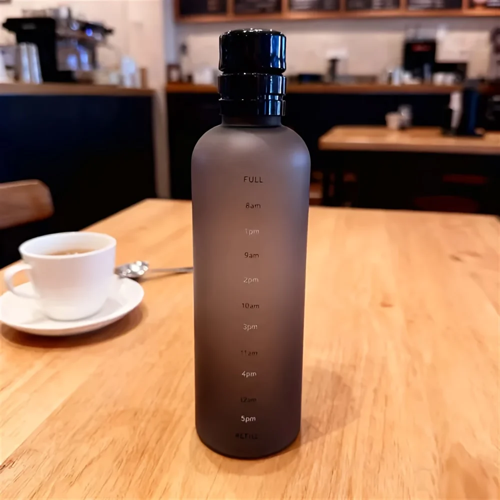 

Plastic Water Bottle Time Marker Creative Large Capacity Leakproof Milk Cup Drinkware Kid School Gym Sport