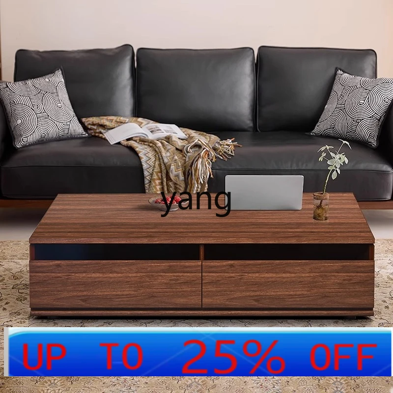LHH black walnut coffee table rectangular tea table modern simple living room coffee