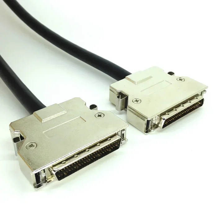 

SCSI DB50 Male to Data Extension Cable 50Pin Iron Shell Hook Type Silver Adapter Black Wire 1.5M