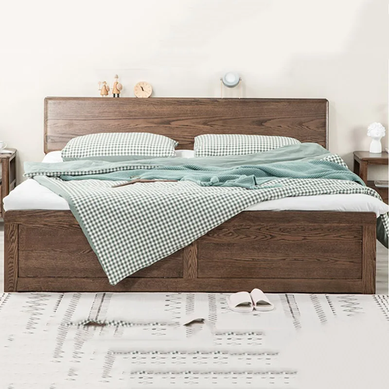 

Waterproof Bedroom Double Bed Queen Wood High End Wooden Luxury Twin Beds Modern Storage Sleeping Camas De Dormitorio Furniture