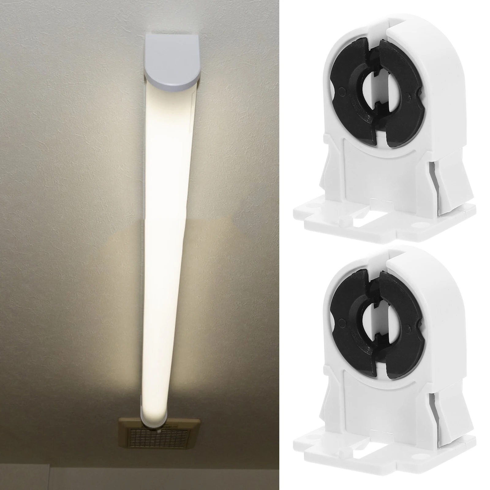 

50pcs Fluorescent Lamp Holder Sturdy Durable Easy Install Household Light Tube Holder For Kitchen Bedroom Shop Library Lamp