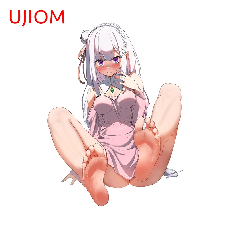 UJIOM For Emilia Adorable Anime Wall Stickers Hentai Cartoon Girl Graffiti Decals Waterproof Computer Refrigerator Decor