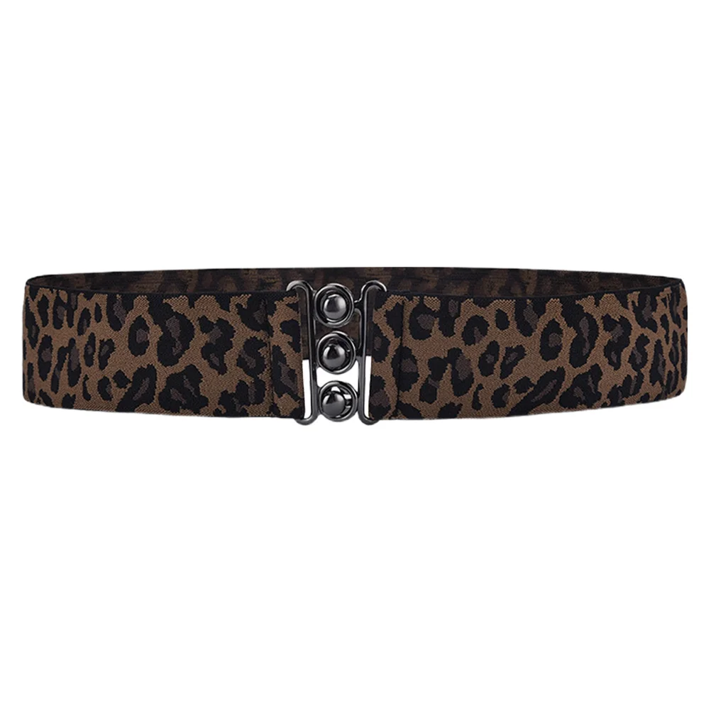 

Leopard Print Elastic Waist Belt Wide Alloy Women Belts Fashion Clothes Accessories Match Shorts Tights Jeans Dresses Gift