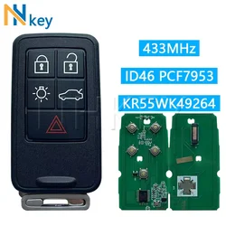 NH KEY For Volvo S60 S60L S80 XC60 XC70 V40 V60 ID46 PCF7953 433MHz KR55WK49264 Non-Keyless Card Remote Control Key 5Buttons