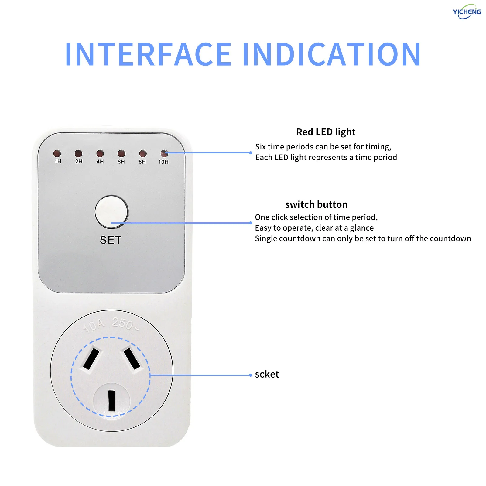 1Pcs Countdown Timer,Manual set up Countdown close 1/2/4/6/8/10 Hours,Socket-typeTimer with for Office Home Kitchen Classroom