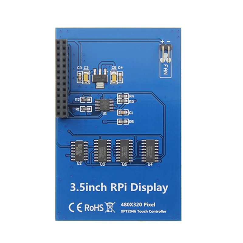3.5 Inch Touch Screen Module SPI 480X320 With 5V Fan Interface Resistive Touch Screen For Raspberry Pi 3B+/4B-X62A