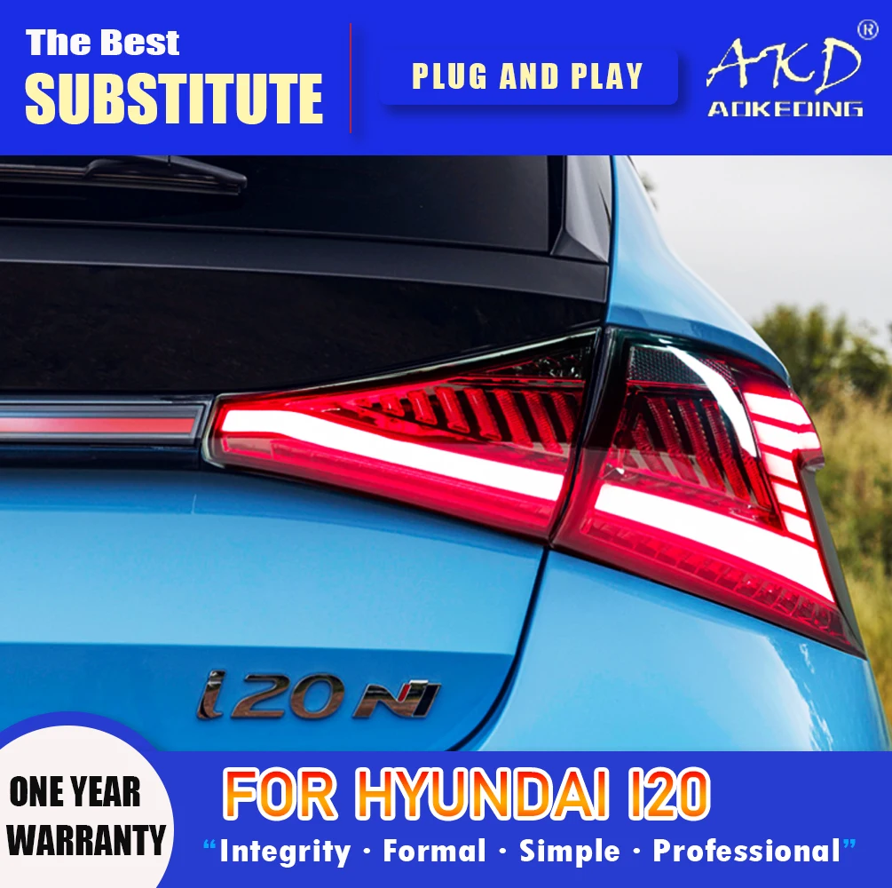 

AKD Tail Lamp for Hyundai i20 LED Tail Light 2020-2023 i20 Rear Fog Brake Turn Signal Automotive Accessories