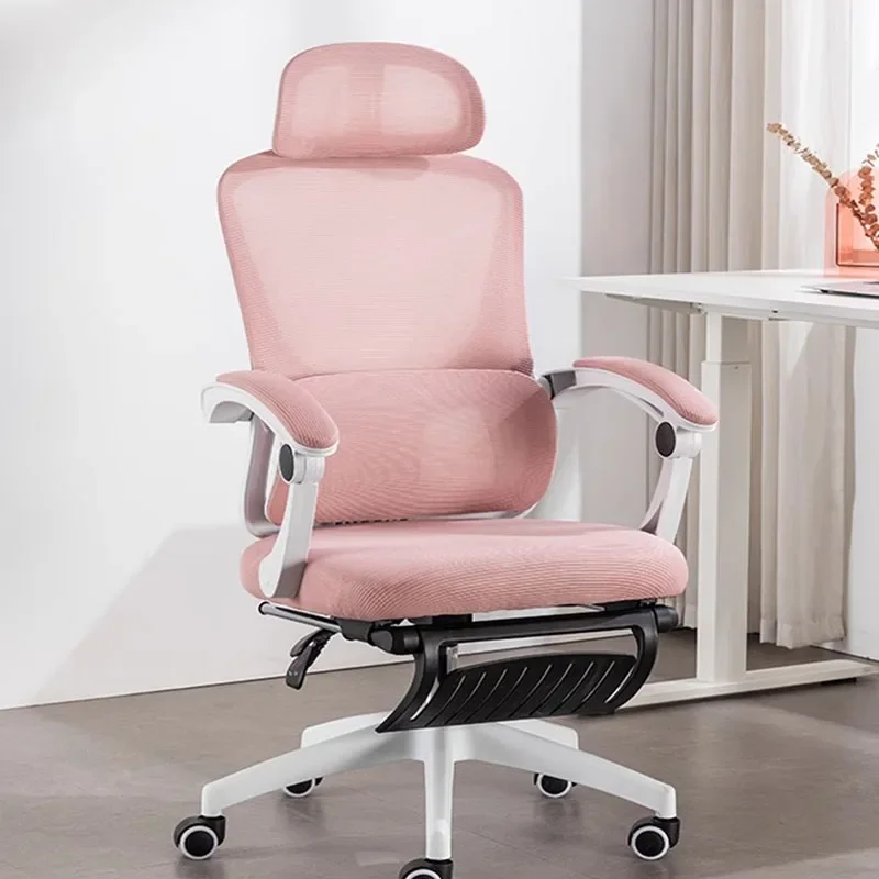 

Study Ergonomic Office Chair Gaming Pink Desk Pc Room Modern Lazy Rolling Gaming Chair Comfortable Chaise De Bureaux Furniture