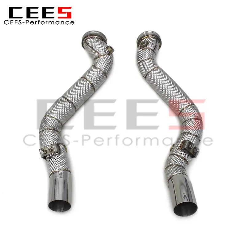 

cees Exhaust Downpipe for Maserati Quattroporte 3.0T 2013-2016 Stainless Steel Downpipes Header Tube Front Exhaust Pipes