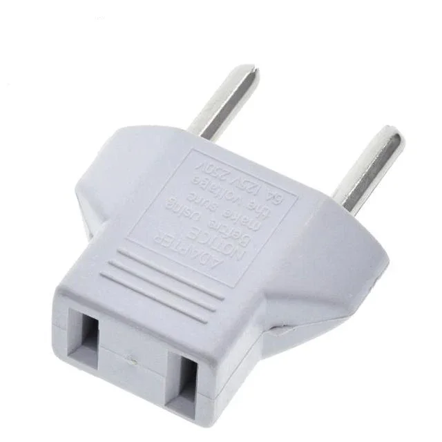 Universal US To EU Plug USA To Euro Europe Travel Wall AC Power Charger Outlet Adapter Converter 2 Round Socket Input Pin