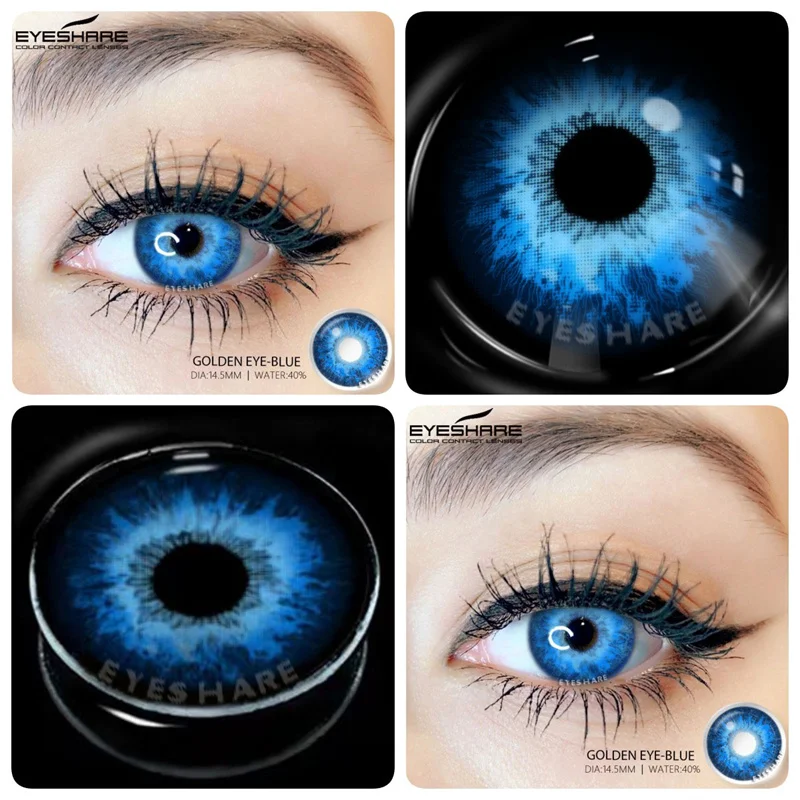 EYESHARE 1 Paar bunte Halloween-Kontaktlinsen, Anime-Cosplay-Augenlinsen, mehrfarbige Linsen, weiße schwarze Linsen, jährliche Kontakte