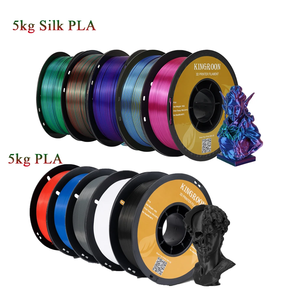 New! KEEPANG PLA/Silk PLA Filament 10kg 3D Printer Filament 1kg/1roll 1.75mm Pla Filamento 100% No Bubble 3D Printing Materials