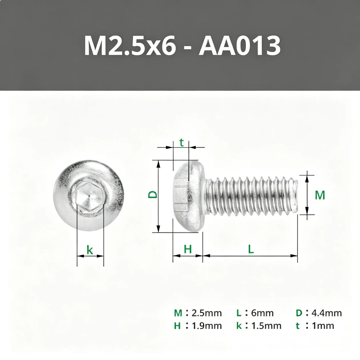 20Pcs Brand New M2.5x6 Button Head Cap Machine Screws AA013 AA050 Standard Fastener Replacement Parts For Bambu Lab 3D Printer A