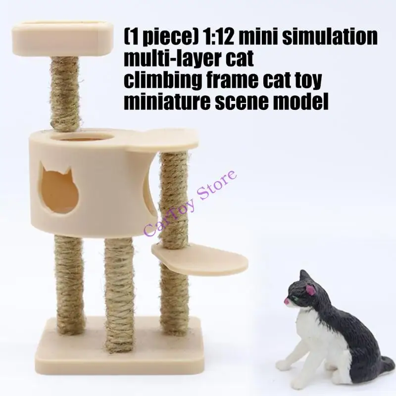 Multitiered Dollhouse Climbing Tower 1/12 Scale Miniature Accessories Encourages Imaginative Playtime
