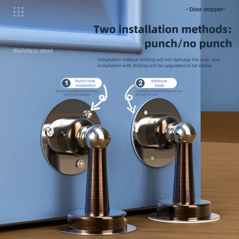 Fermaporta magnetico Nessuna perforazione richiesta Fermaporta adesivo Aspirazione silenziosa Fermaporta anticollisione Aspirazione pavimento in silicone