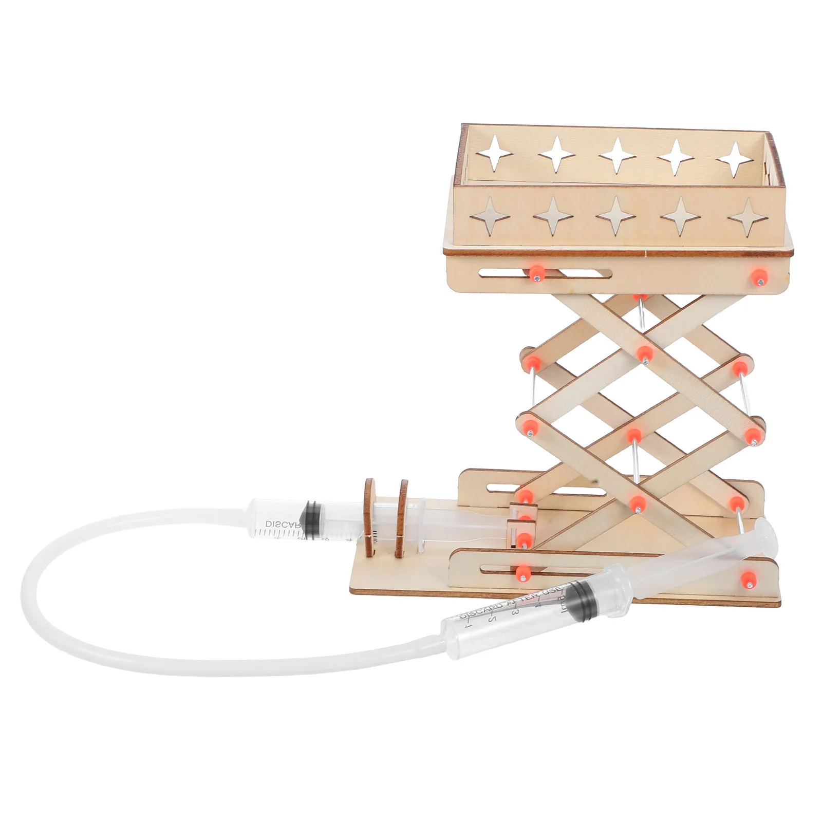 1 Set Hydraulic Lift Platform Educational Science Kit Wooden Lab Jack Machine DIY Experiment Building Science Learning Tool