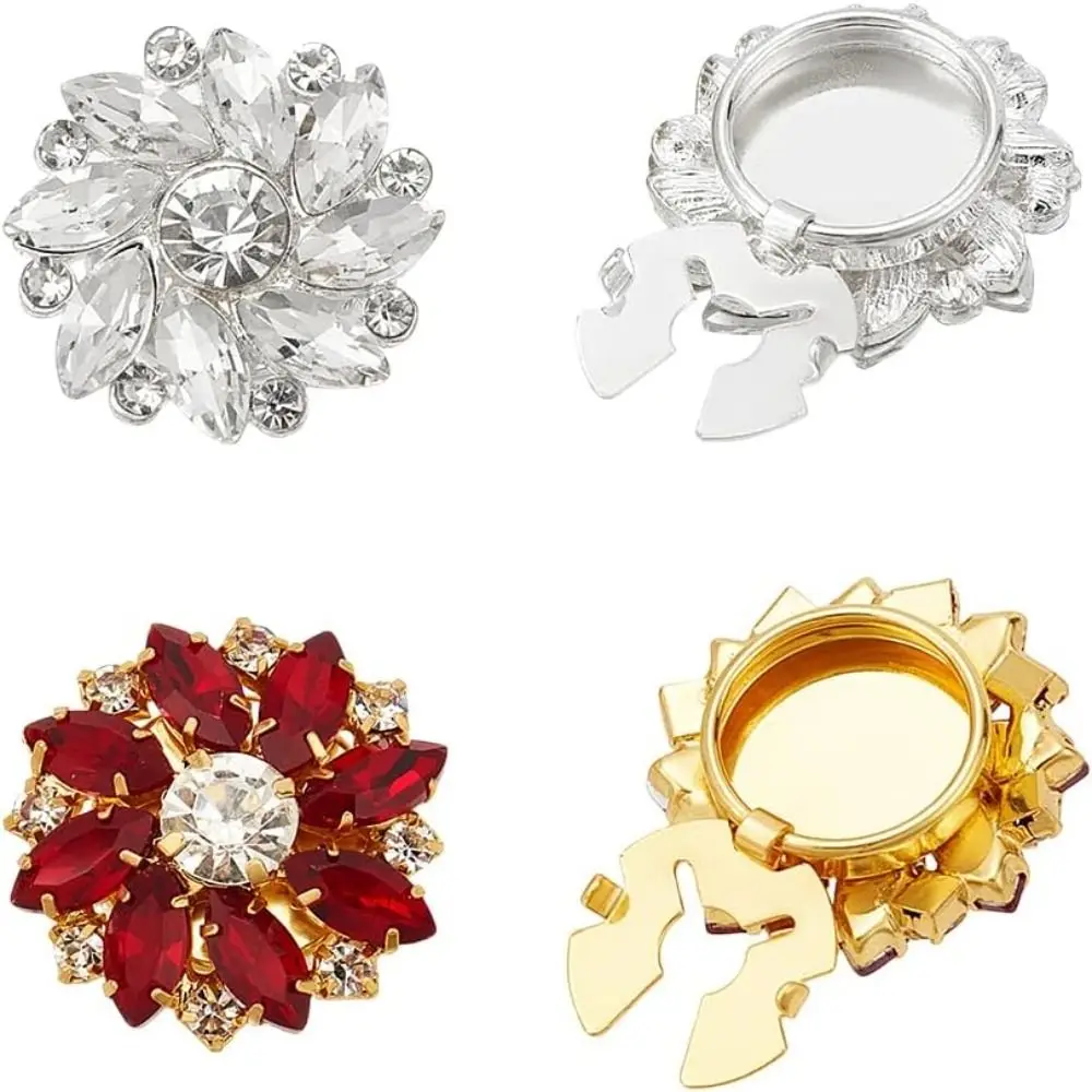 새로운 디자인 라인스톤 버튼 커버 DIY 액세서리 합금 버튼 커버 세트 꽃 커프스 단추 셔츠 드레스 장식