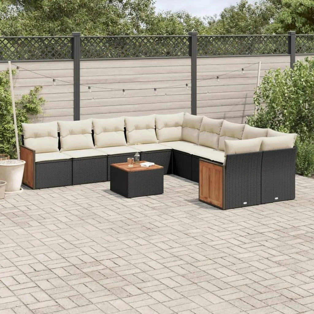 

Stylish Black and Cream White Garden Sofa Set Outdoor Furniture Comfortable Seating for Patio and Balcony Relaxation