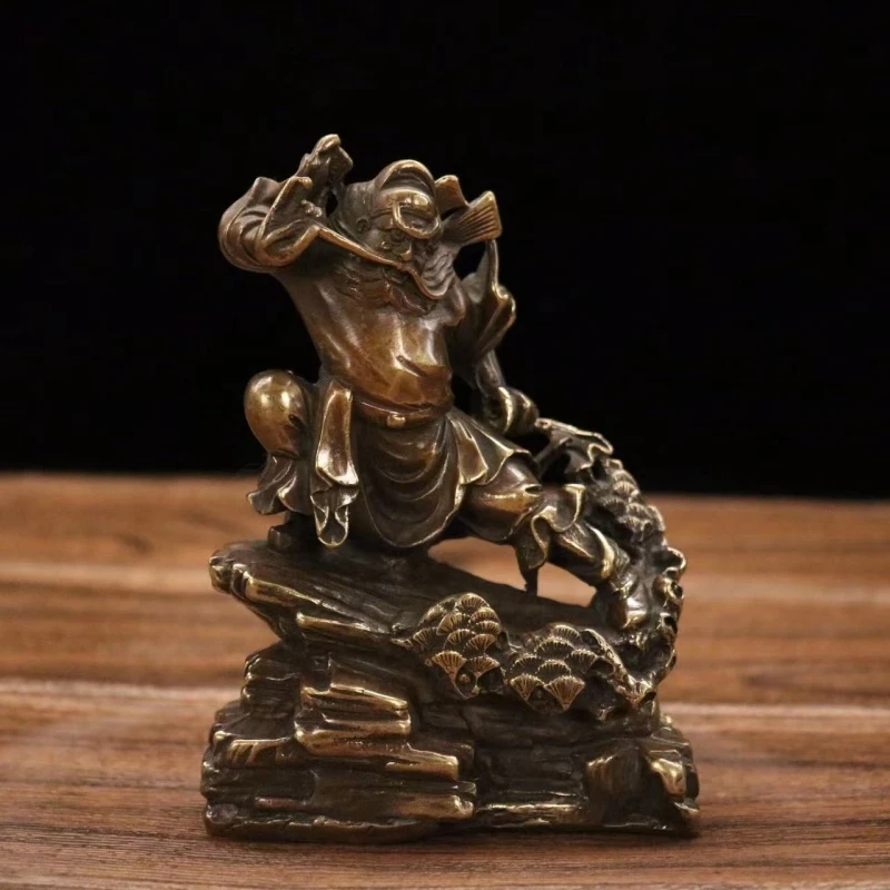 Tianshi Kuixing Zhong Kui Statue Retro Brass Home Decoration Ornament