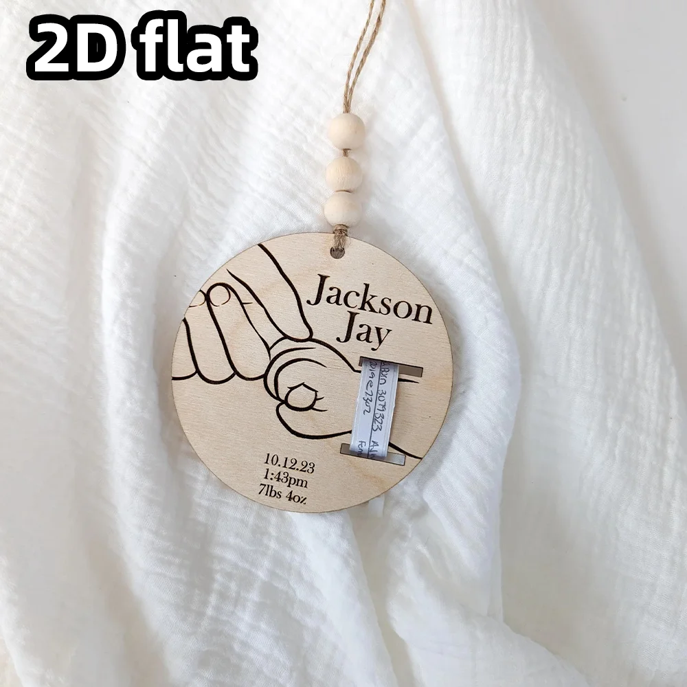 Personalized Baby Keepsake Ornament Single Item, Newborn Hospital Bracelet Holder, Baby First Christmas Gift for Mom