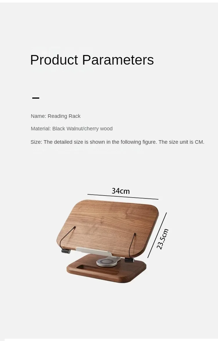 

Solid Wood Multifunctional Reading Stand, Book & Laptop Holder for Kids & Adults