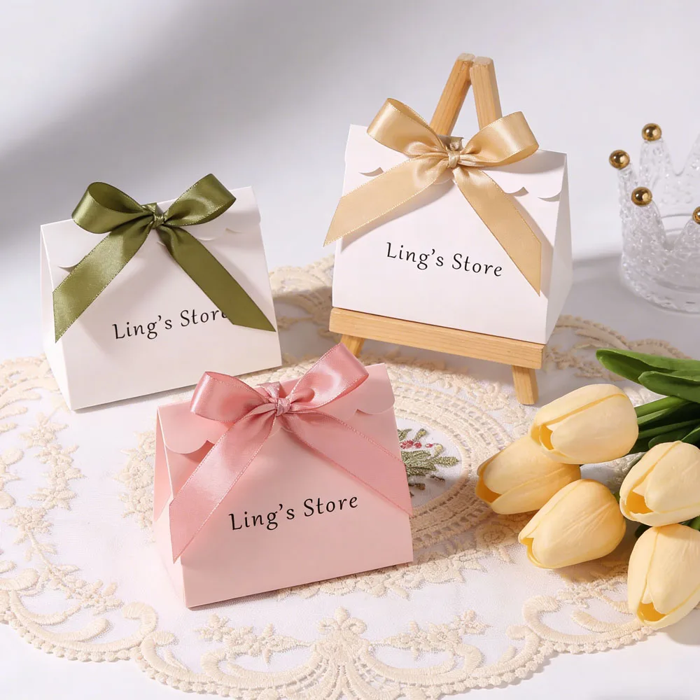 50Pcs 12x6.5x10.5cm Custom Logo Jewelry Gift Folded Bag Cosmetic Lipstick Earrings Eyelash Dessert Packaging Lemon Fruit DIY Box