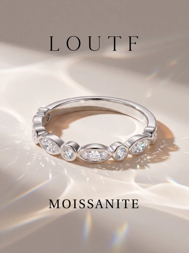 Echte Runde Moissanit-Diamantringe mit Zertifikat für Damen, Jahrestag, Hochzeit, 925 Silberplattierter Schmuck – Detail 1