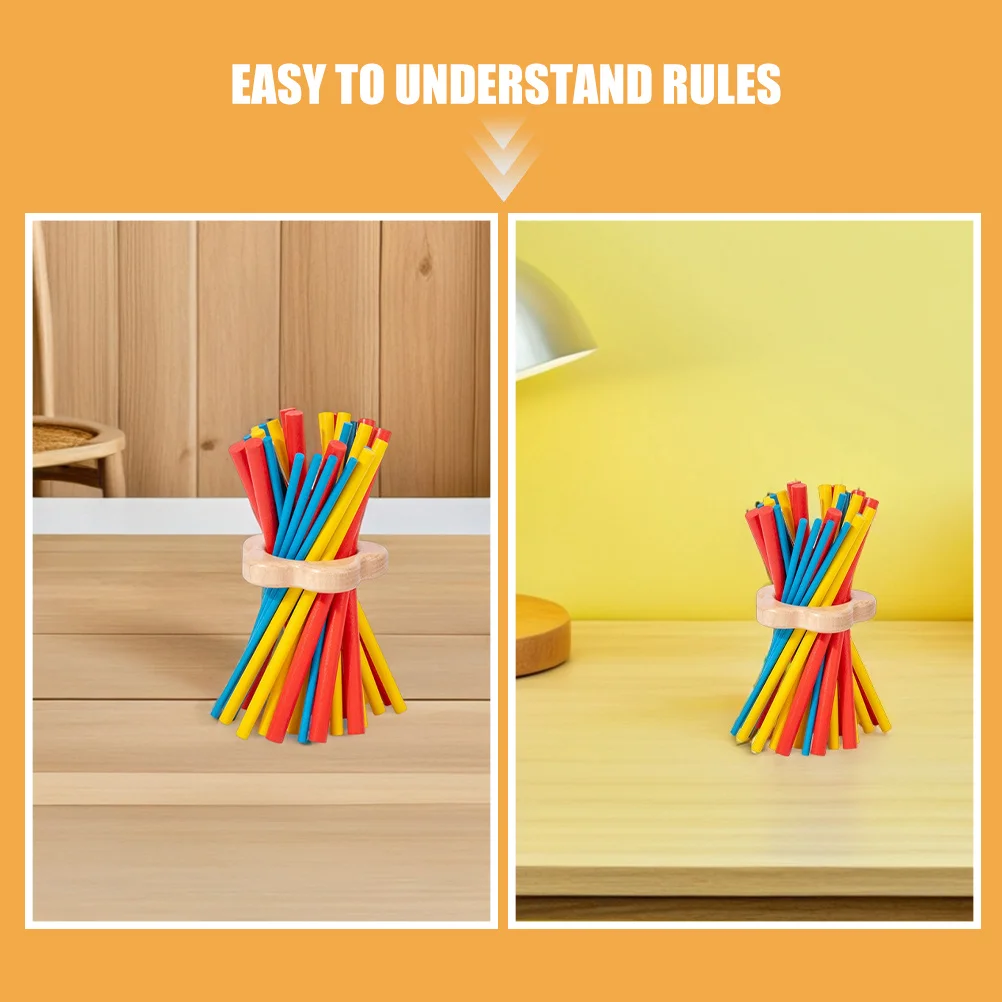 Juego de palos de equilibrio de madera Montessori para niños, juego de mesa familiar interactivo que mejora la coordinación mano-ojo, 1 Juego