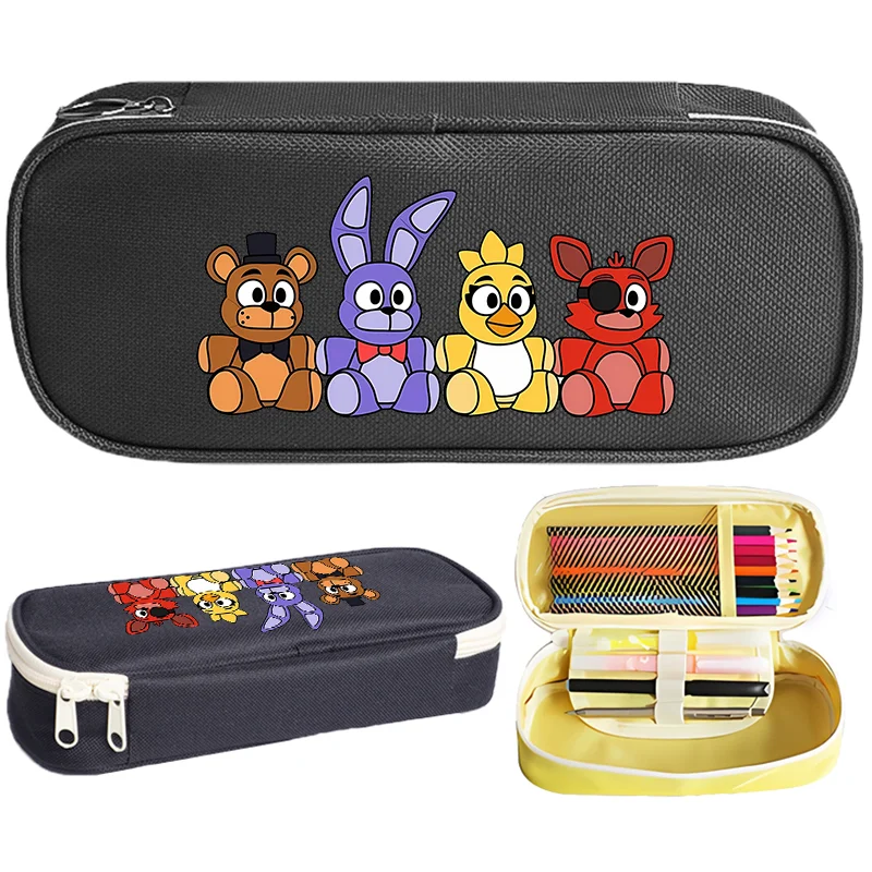 FNAF Estuches de lápices bonitos Five Nights At Freddys Estudiantes Papelería de moda Patrón de anime de dibujos animados Bolsa de lápices impresa Regalo de fiesta